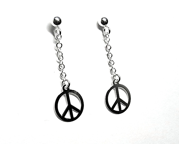 Pendientes símbolo de la Paz en Plata de ley